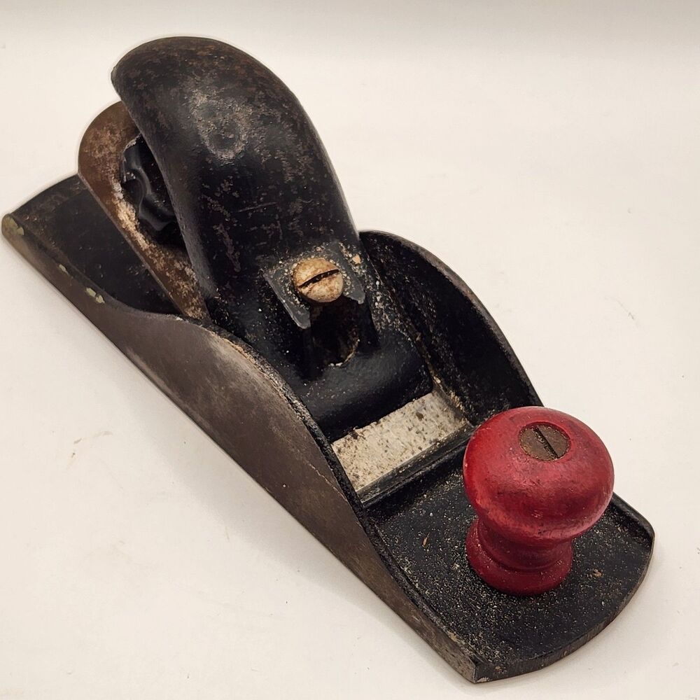Vintage 7” Worth Hand Planer Red Knob Woodworking Tool